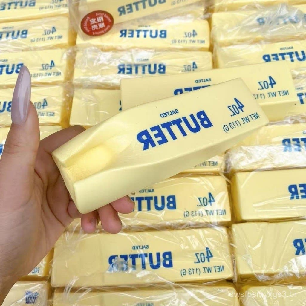 Brinquedo de Descompressão em Forma de Pedaços de Manteiga de 11/14cm, Brinquedo de Liberação de Estresse com Retorno Le