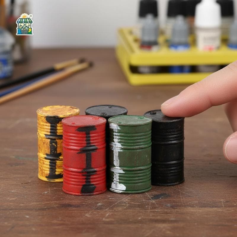 5 Peças Em Miniatura Vintage Óleo Buet Detalhado Modelo De Tambor De Combustível De Plástico Decoração De Cena Resistida