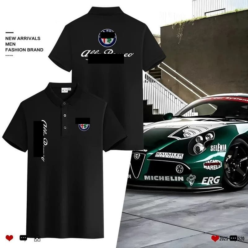 Alpha Romeo Fleet F1 Racing Jersey Mercadoria Logotipo do carro modificado Ventilador de carro Camisa POLO masculina per