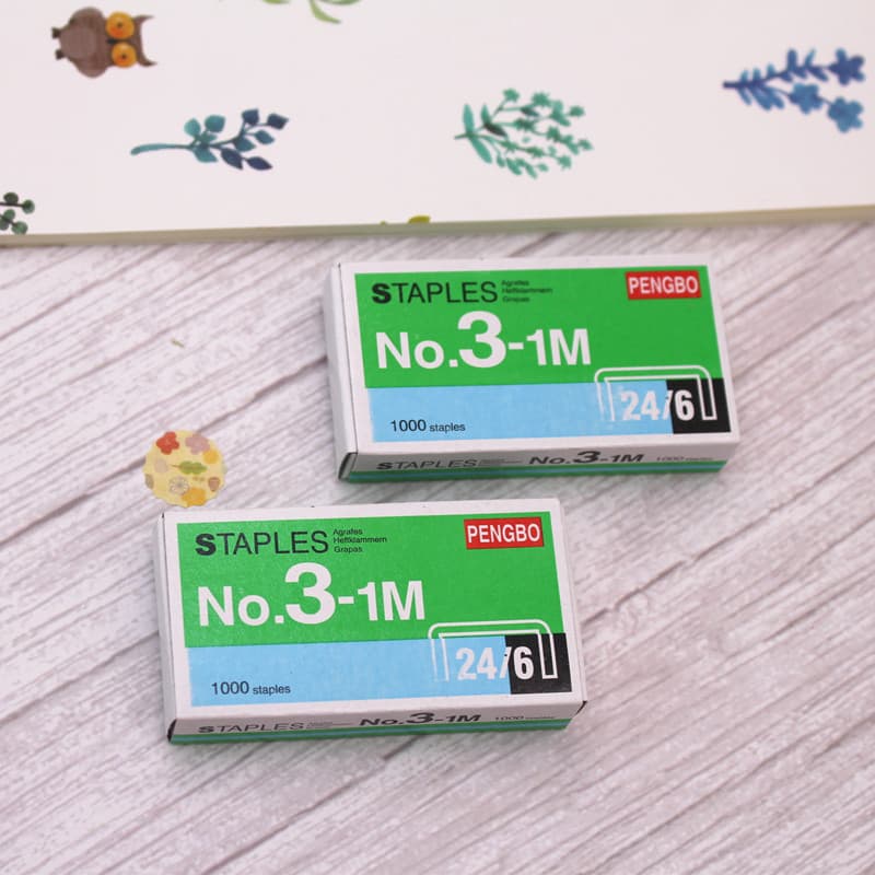 [Estoque pronto] Material de escritório Regular No. 12 grampos 24/6 grampos 1.000 peças/caixa grampos papelaria WJG