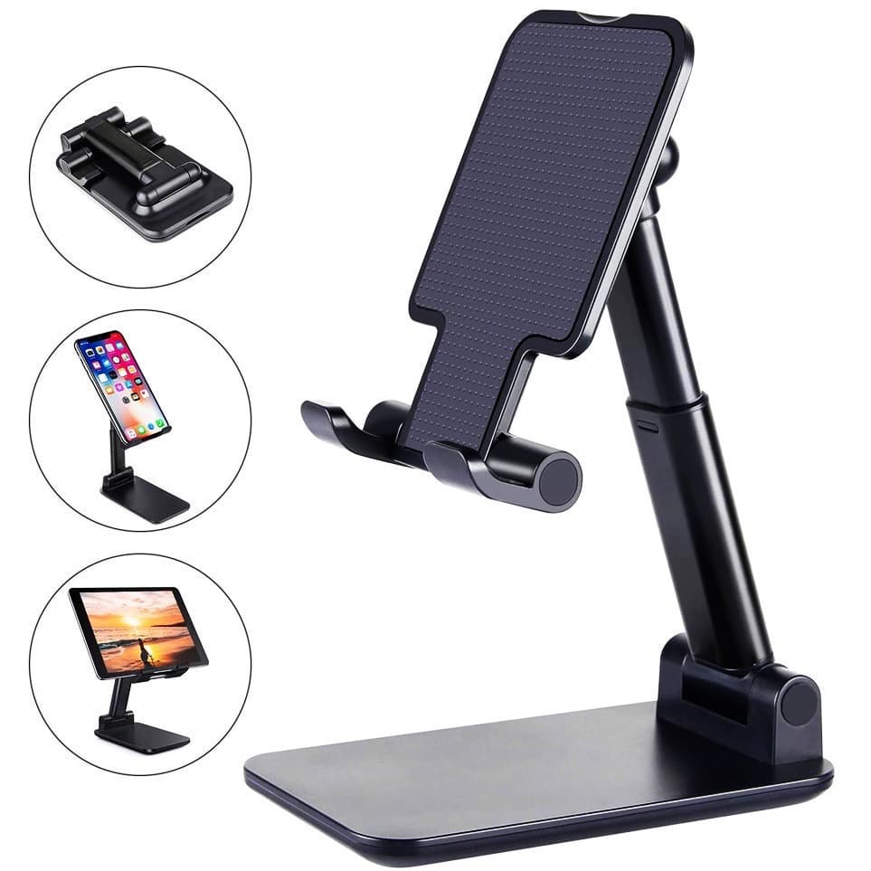 Suporte Celular de Mesa Retrátil Móvel Ajustável Portátil Smartphone Tablet iPad Escritório-