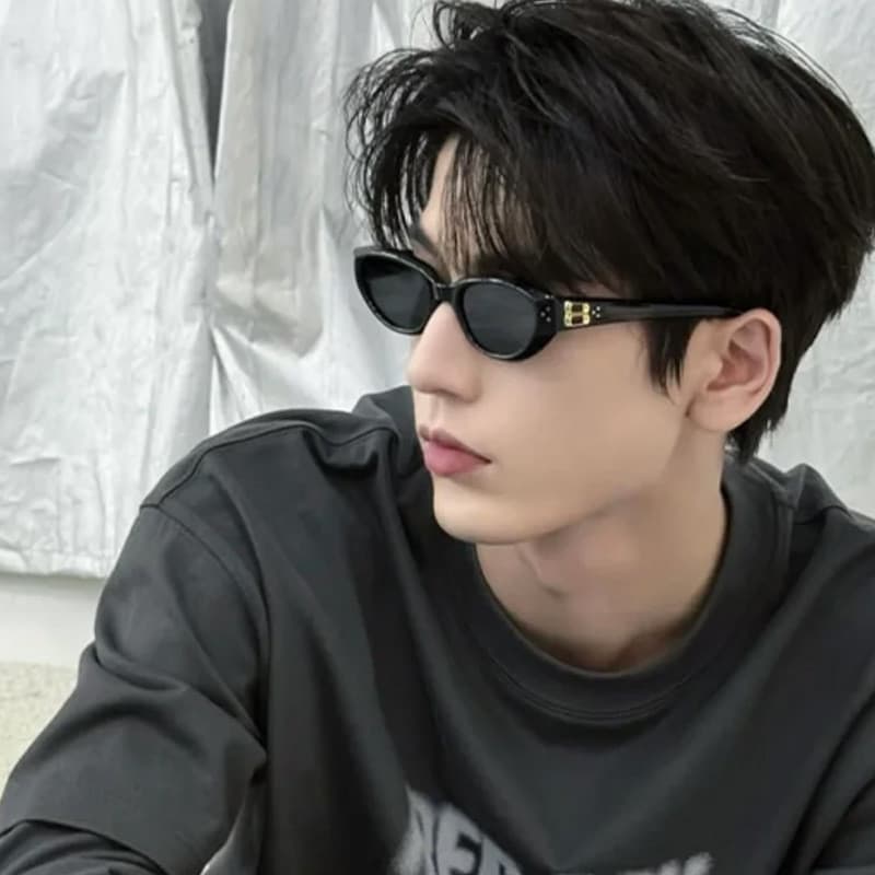 Óculos De Sol GM Do Mesmo Estilo De Zhang Linghe , Dun cat-eye , Elegantes E avant-garde De Proteção Solar Masculinos