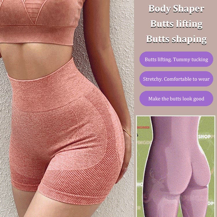 [Realça o Glúteo] Calças de Yoga de secagem rápida Calças de Yoga femininas de cintura alta Abdômen Meias-calças/Shorts