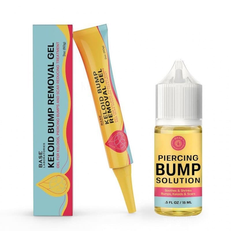 BASELABORATORIESPiercingKeloidBumpsShrinkingDuo | Tratamento para Espinhas (.5oz) + Gel para Remoção de Queloides (2oz)