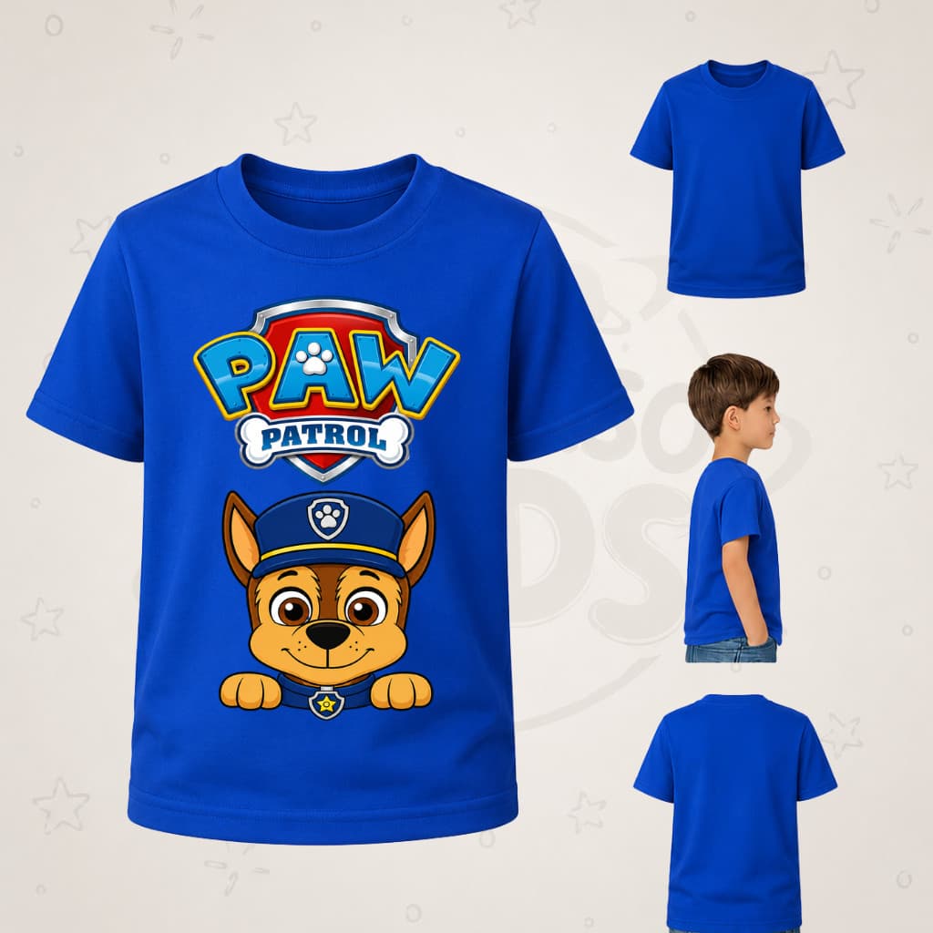Camiseta infantil e Adulto Patrulha Canina Blusa 100% Algodão T-shirt Envio imediato