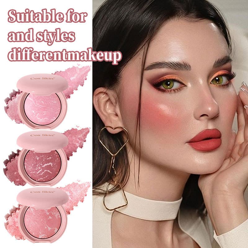 Blush em pó assado melhora naturalmente a tez Maquiagem de longa duração, não é fácil de borrar Blush