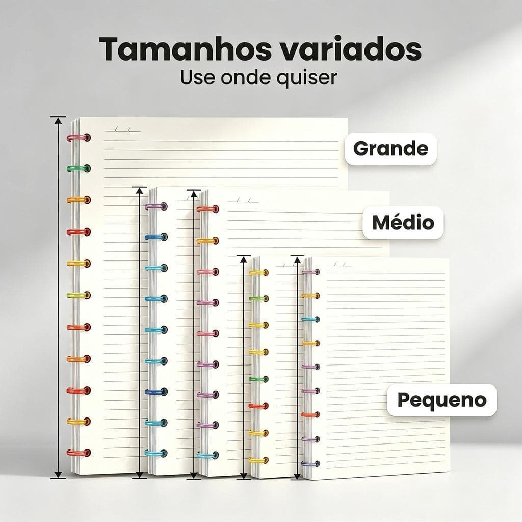 Refil Caderno Inteligente 80 Folhas Multifuros 8 10 11 Furos Escola Universidade