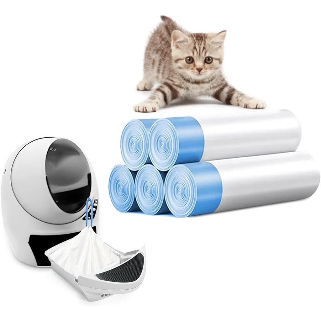 100 sacos de areia para gatos Fepet com cordão, capacidade de 37 a 40 litros, adequados para caixas de areia para gatos.