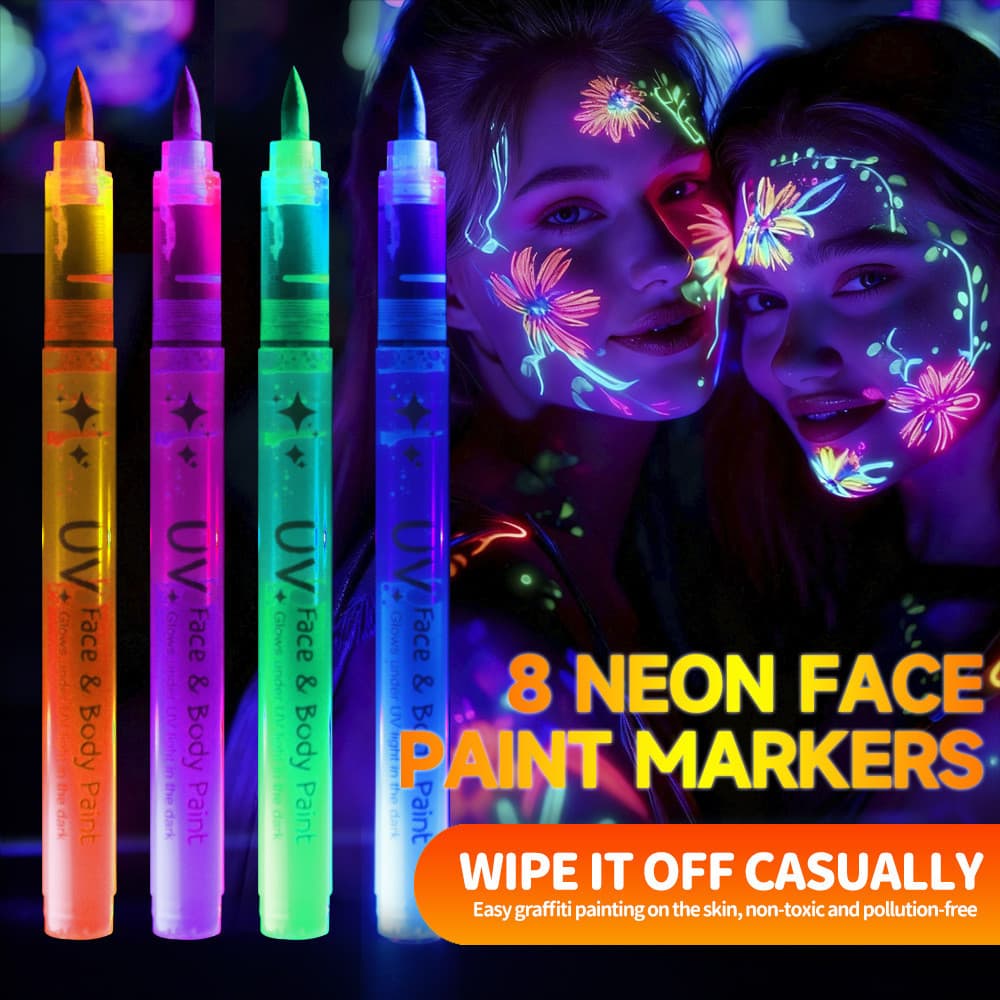 Conjunto de canetas luminosas de 8 cores para crianças, faça você mesmo, pintura, iluminador, festa de feriado, dedicada