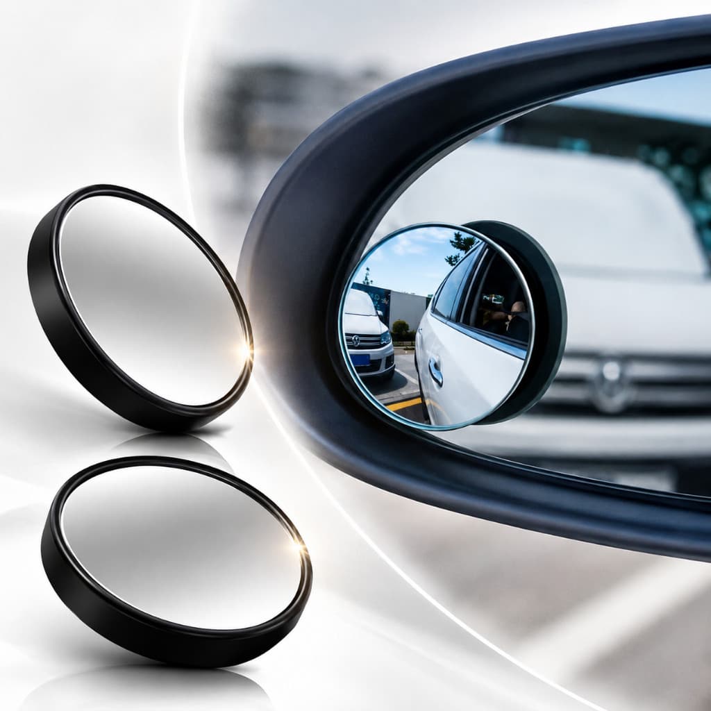 Kit 2 Espelho Ponto Cego Convexo Olho de Boi Visão Ampliada Retrovisor Universal