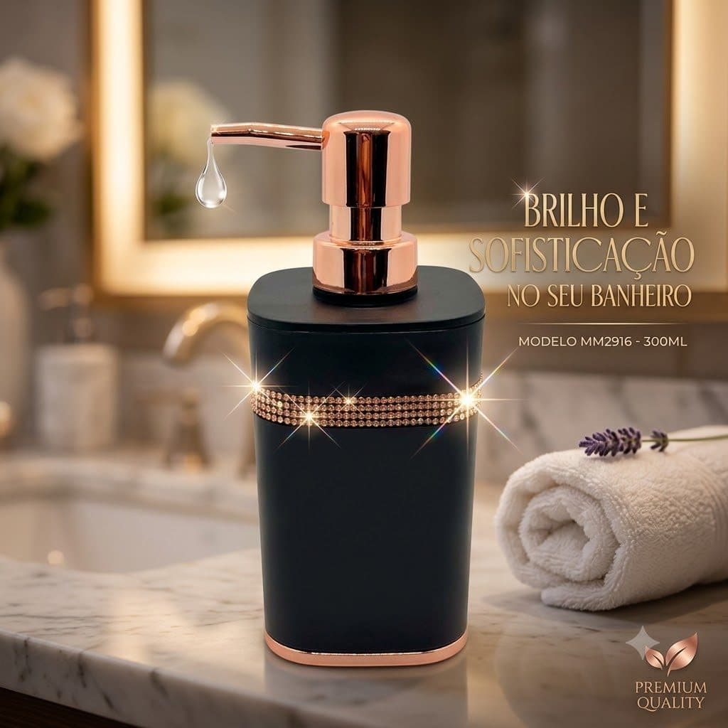 PORTA SABONETE LIQUIDO STRASS 300ML