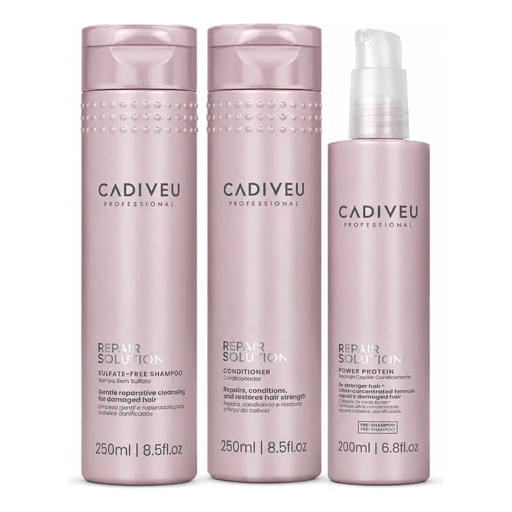 Kit Repair Solution Cadiveu 3 Itens Reparação E Tratamento