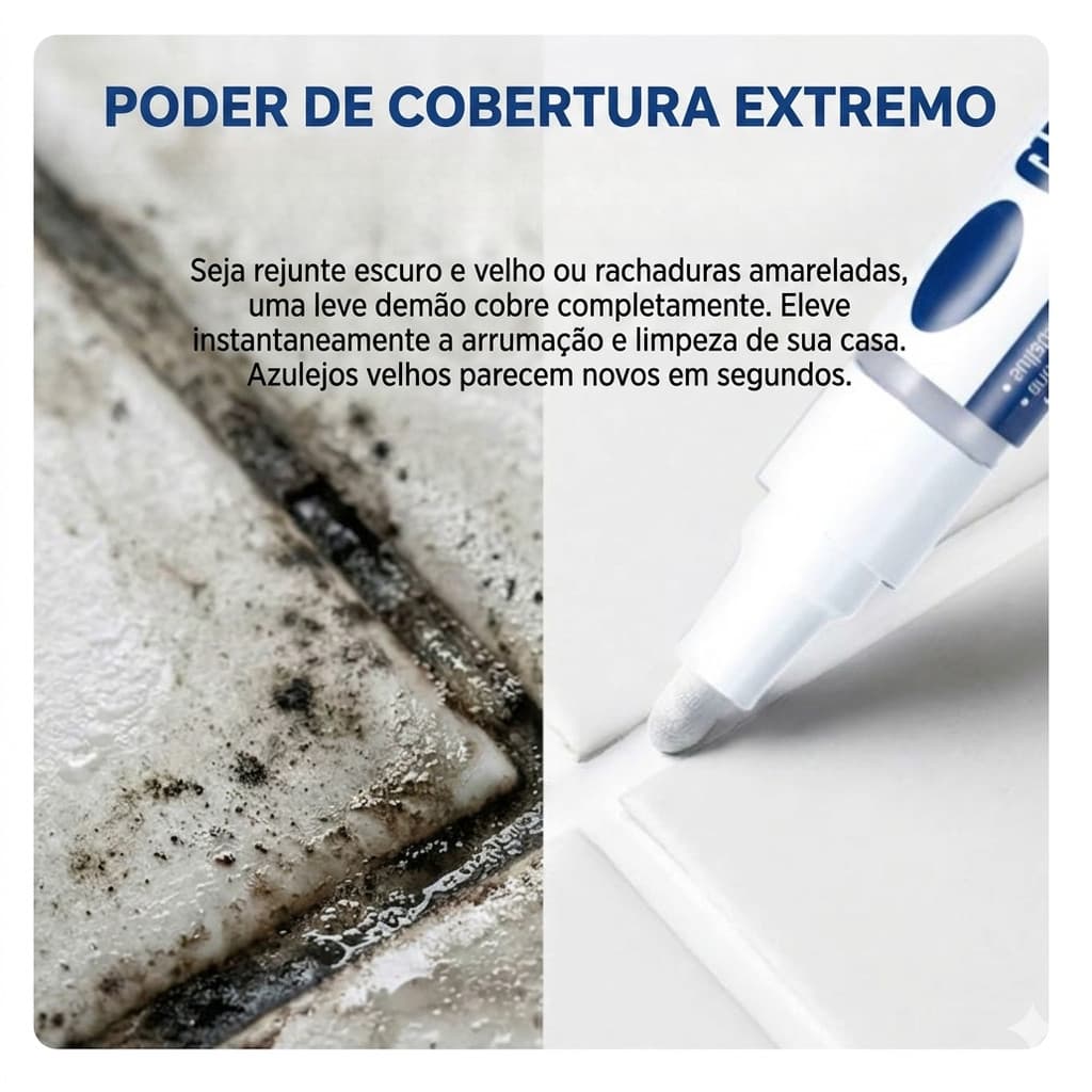 Caneta Rejunte Reparadora Permanente Pinta Rejunte Anti-Mofo Branca A Prova Agua/Preenchedores Impermeáveis Banheiro AJ
