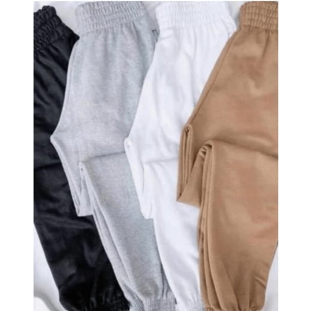 CALÇA MOLETOM JOGGER CINTURA ALTA COM BOLSO FLANELADO
