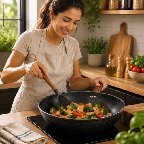 Frigideira Antiaderente Nanocerâmico 28cm Revestimento Durável Cozinha Prática Saudável