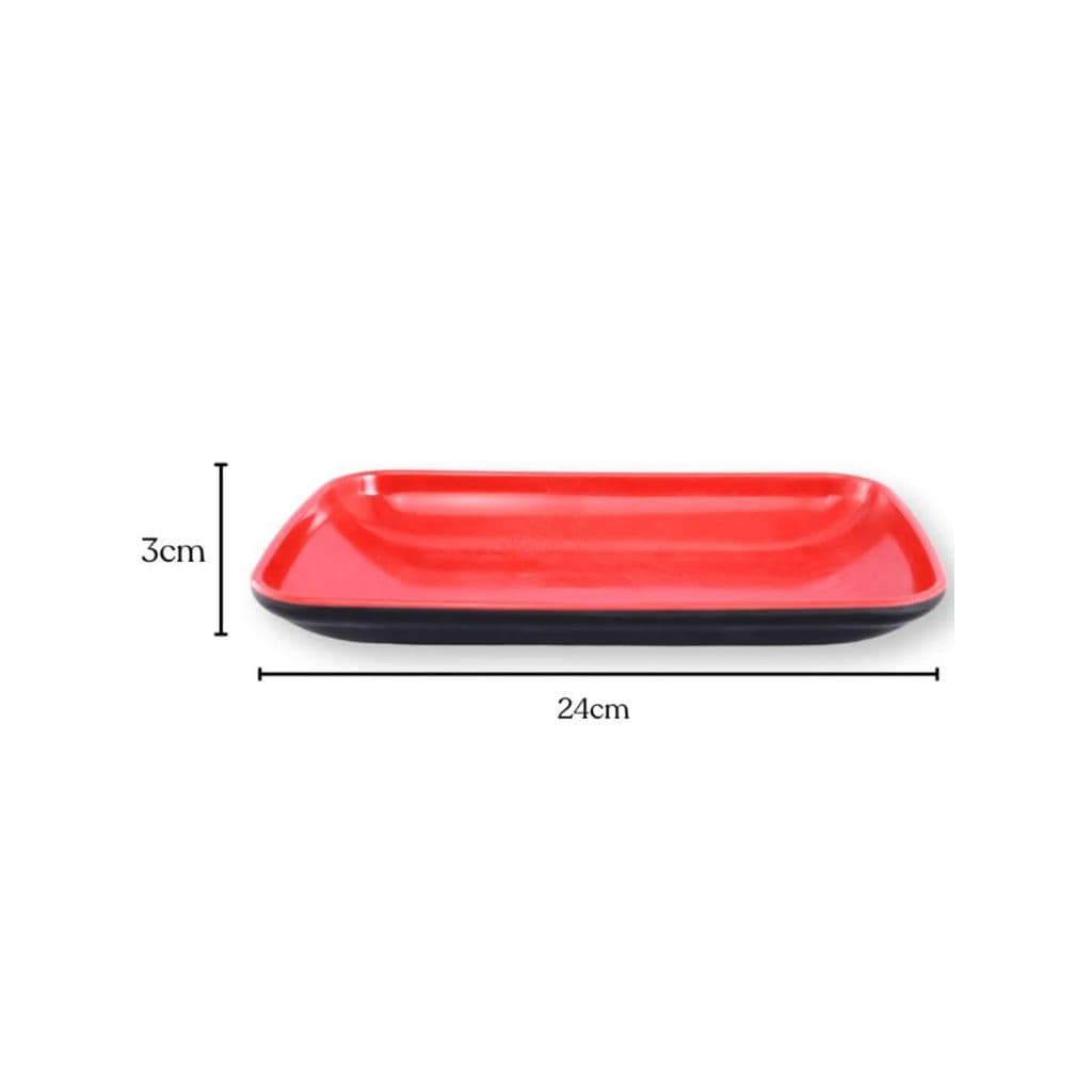 Kit 2 a 12 Unidades Travessa Bandeja Pratos Retangular Melamina 24x15cm Importadora Util