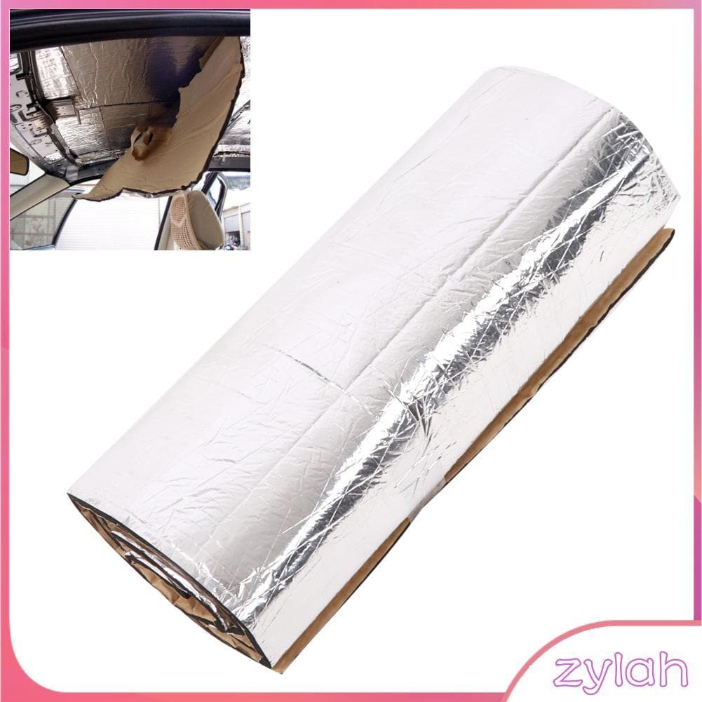 zylah.br Espuma de isolamento acústico de carro 200x50cm Tapete térmico 10mm de espessura prata para capô backboard