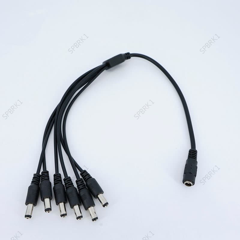10 Peças 40cm DC 1 Fêmea Para 6 Vias Macho Divisor Cabo De Alimentação 5.5mm * 2.1mm Conector 12V Fio BRK1