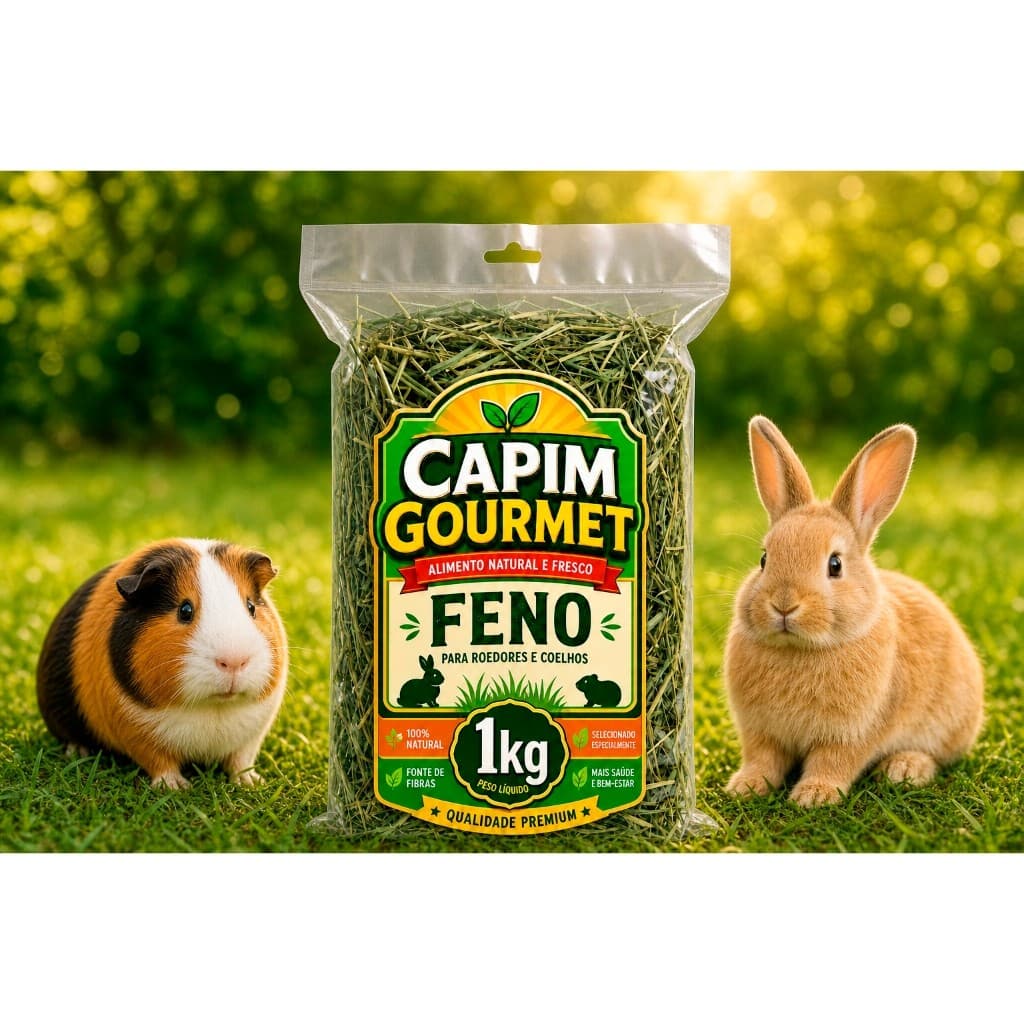 Feno Fresco Alta qualidade para Coelho, Hamster, Porquinho Da Índia 1kg