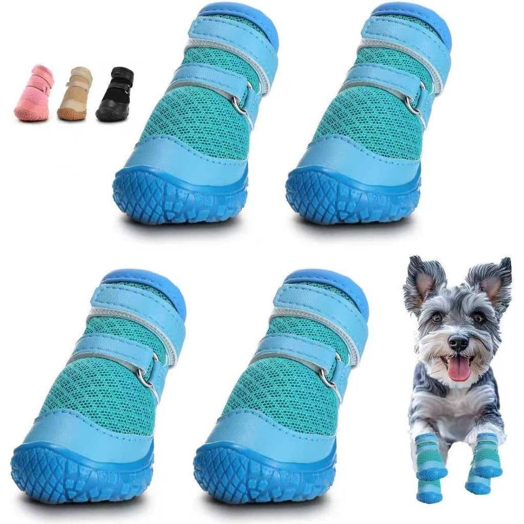 Sapatos para Cães Pequenos, Botas e Protetores de Patas para Pavimento Quente, Neve de Inverno e Caminhadas, Botinhas An