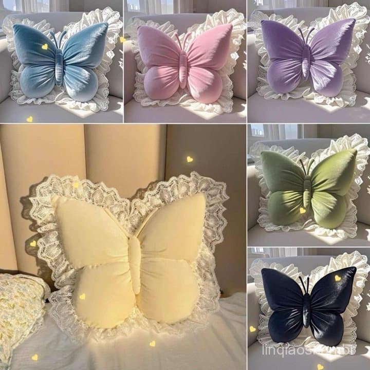 Almofada decorativa em forma de borboleta de 8 cores XNTH, almofada decorativa de animal para sofá e sala de estar.