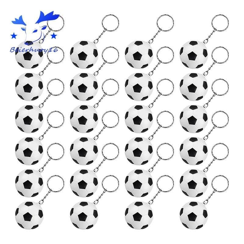24 Pacotes de Chaveiros de Futebol Brancos, Bola Esportiva JBSZ