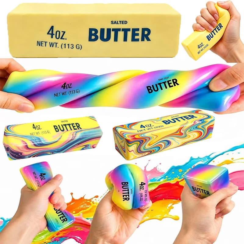 2 Pcs Butter Squishy Stress Toy Lifelike Stick Fidget , Slow Rising Soft Squeeze Para Adultos Alívio Do Estresse E Da An