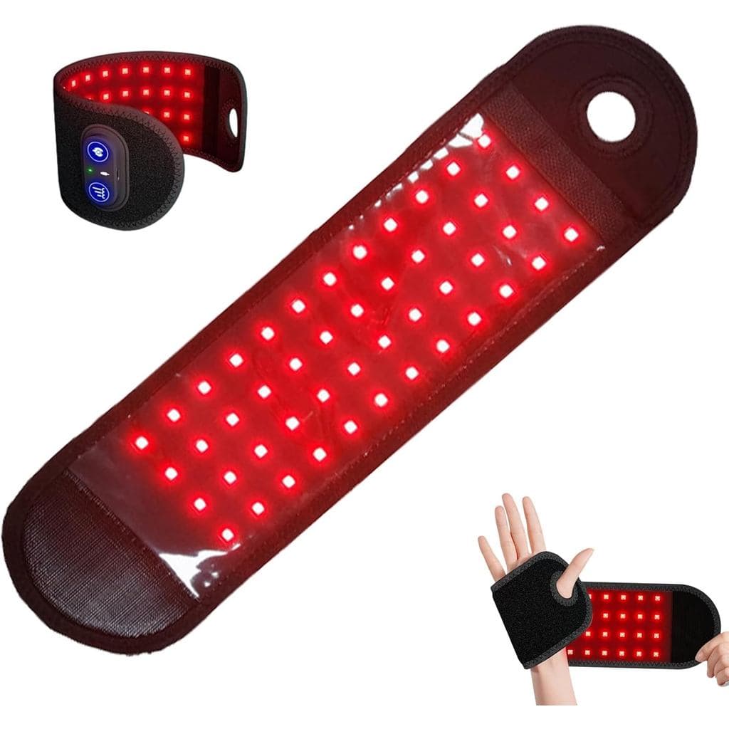 Therawrap para Síndrome do Túnel Cárpico, Faixa de Luz Vermelha para Pulso, 3 Configurações de Calor, Faixa Massageadora