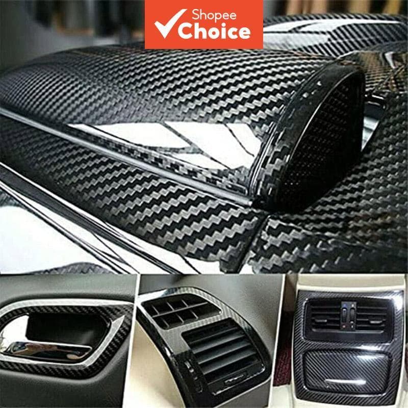 Gloss 5d Preto Carbono Vinil Envoltório Rolo Diy Auto Adesivo Carro Filme Com Liberação De Ar