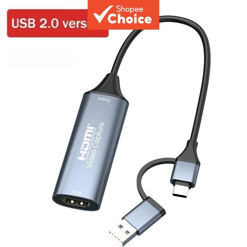 Dispositivo De Placa De Captura De Vídeo HDMI 2 Em 1 USB 2.0 E-C 4K @ 30 Hz Para Streaming