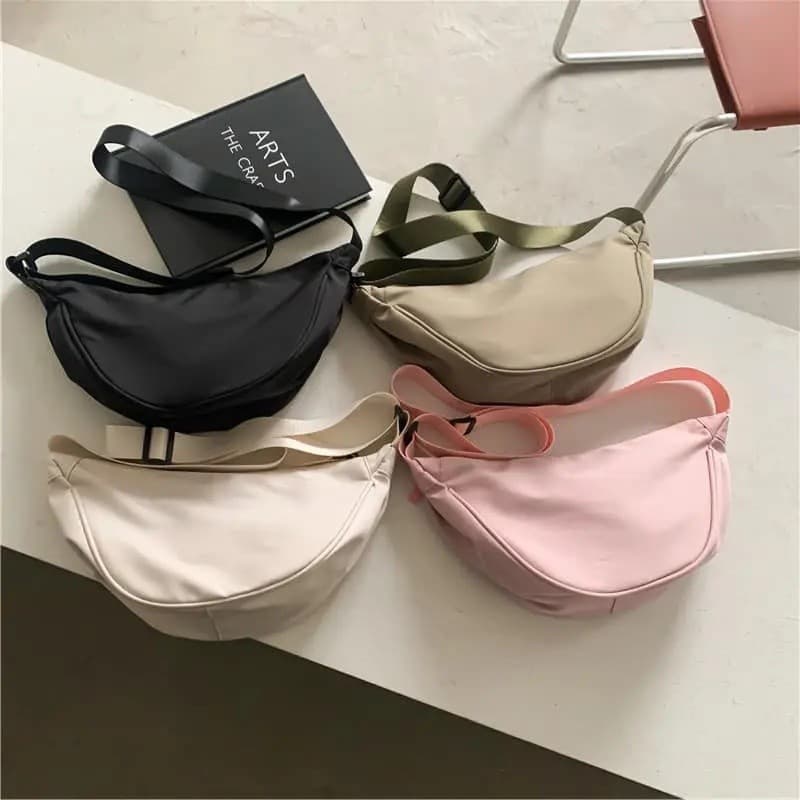 Bolsa transversal feminina, bolsa estilo dumpling, bolsa de lona, bolsa de ombro, bolsa transversal, bolsa de mão femini