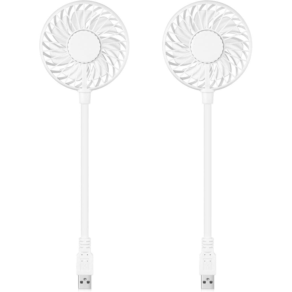 Tujoe 2 Peças Ventilador USB Mini Portátil com Rotação de 360 Graus, Ventilador de Mesa USB Pequeno e Pessoal Compatível