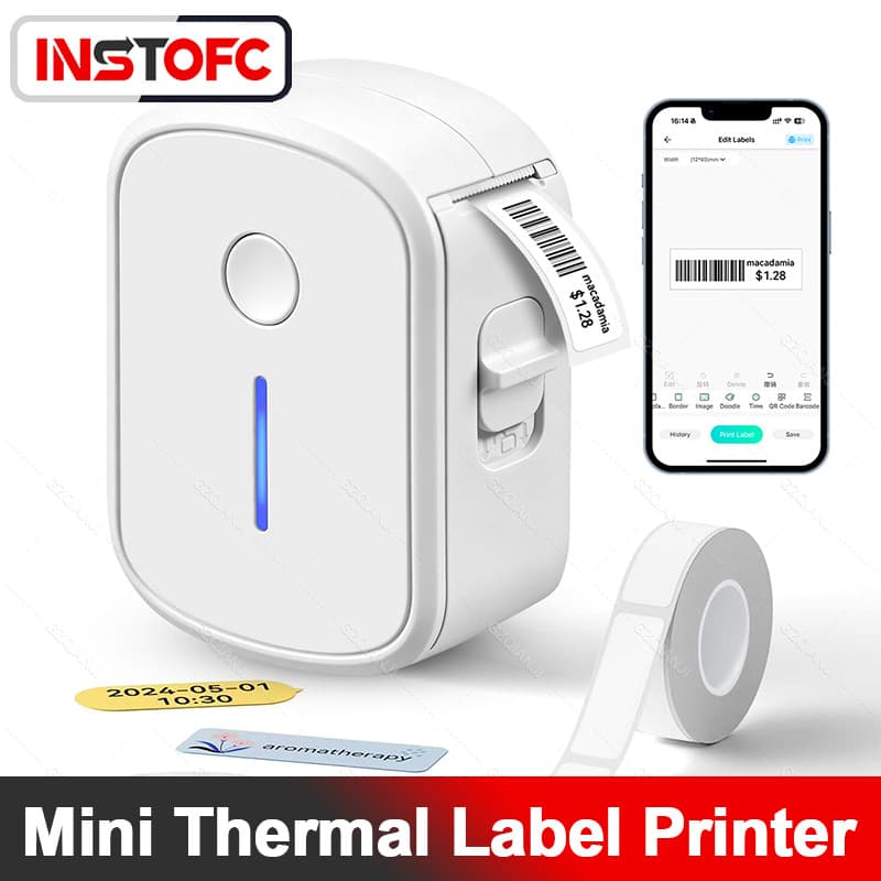 Fabricante De Etiquetas Portátil 15mm , Suporta Etiqueta Contínua , Impressão Térmica Sem Tinta