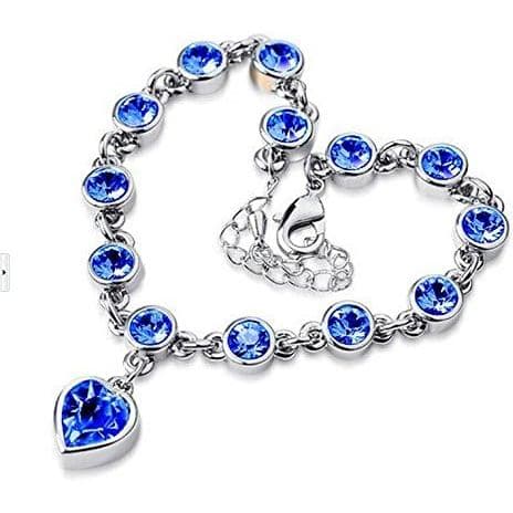 Pulseira de Tênis Ajustável RIZILIA HEARTS com Cristal em Corte Coração/Redondo [3 Cores disponíveis] em Banho de Ouro B