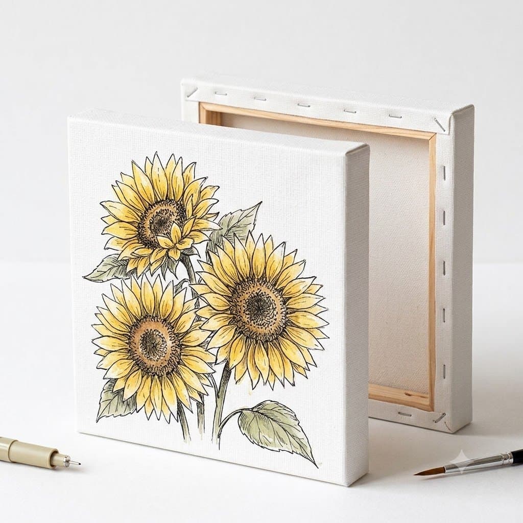 Kit 5 Telas Para Pintura 15x15 Para Tintas Óleo, Guache ou Acrílica