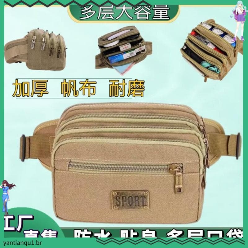 Bolsa de cintura de lona de grande capacidade, bolsa de cintura para trabalhador, bolsa de trabalho, bolsa de pesca, cai