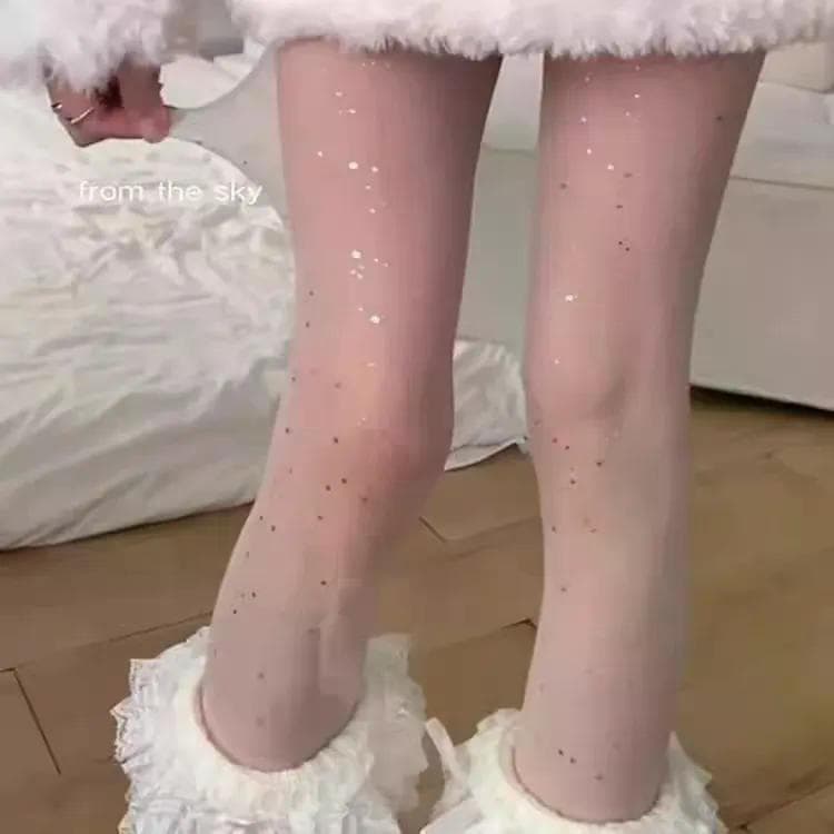 Novo estilo de meias de lantejoulas Sparkling Galaxy "bul Pure Desire!Tom de pele modificado ~ atmosfera de balé é sufic