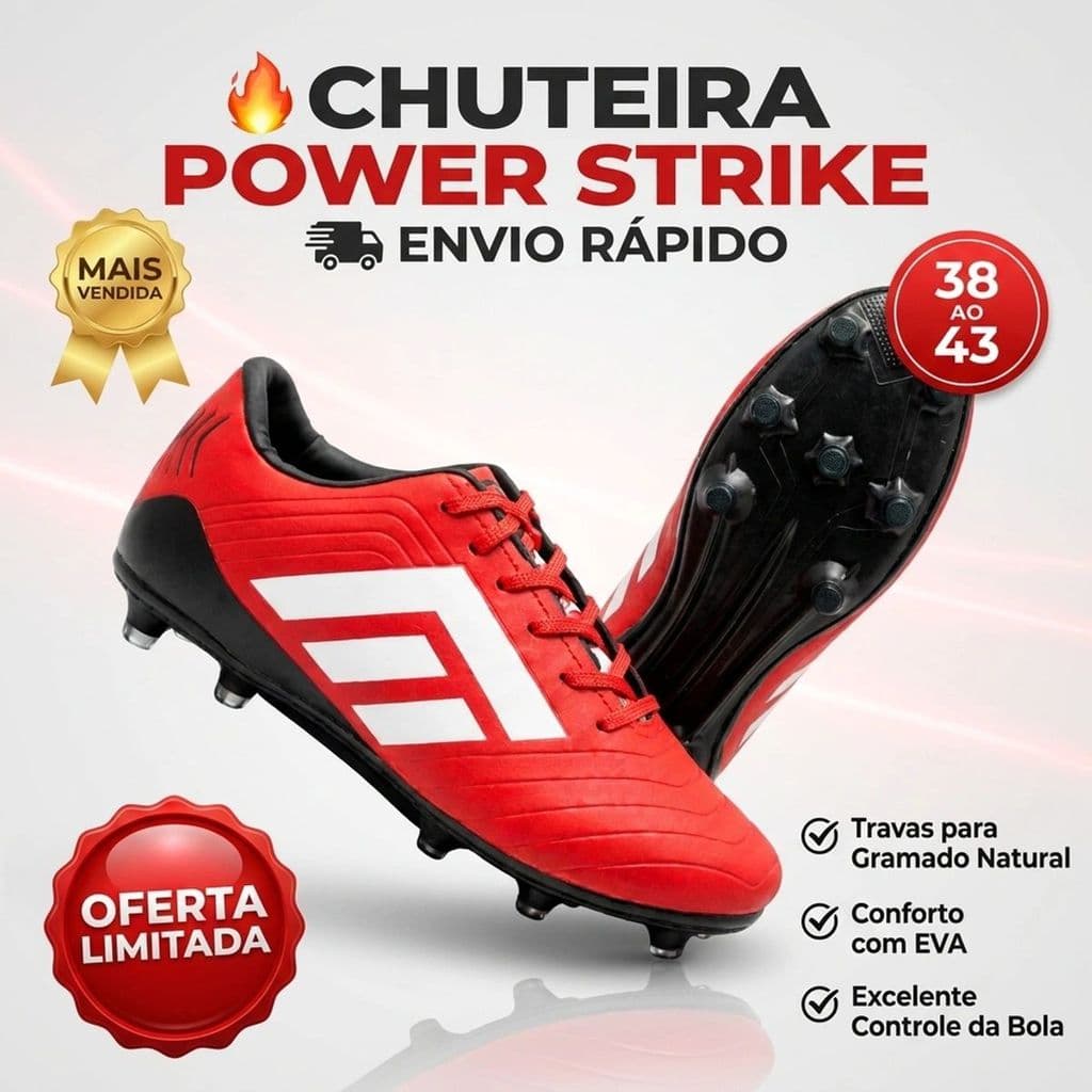 Chuteira Masculina Campo Travas Confortável Futebol