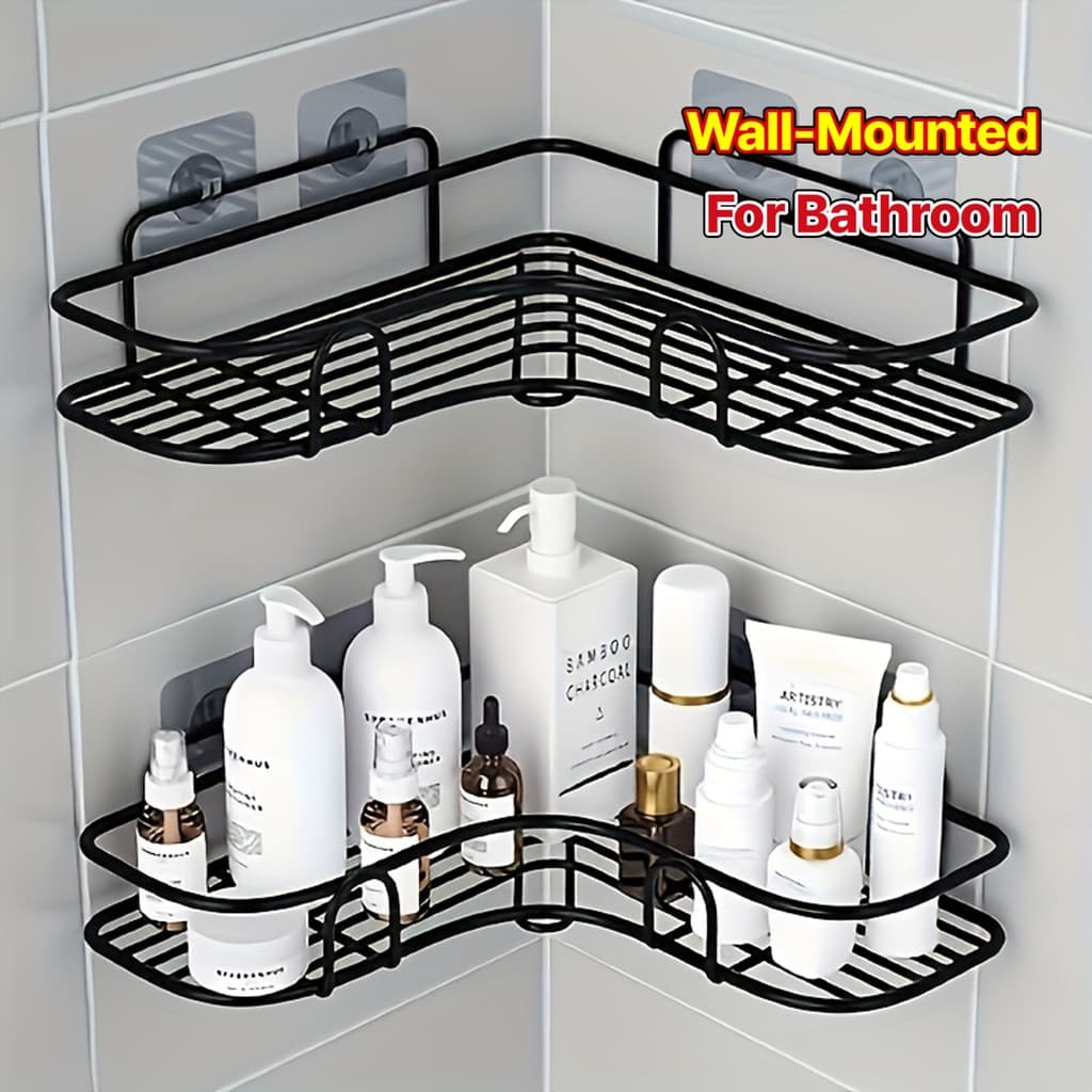 Prateleira Do Banheiro Shampoo Rack De Armazenamento Titular Cozinha Sem Perfuração Triângulo Acessórios