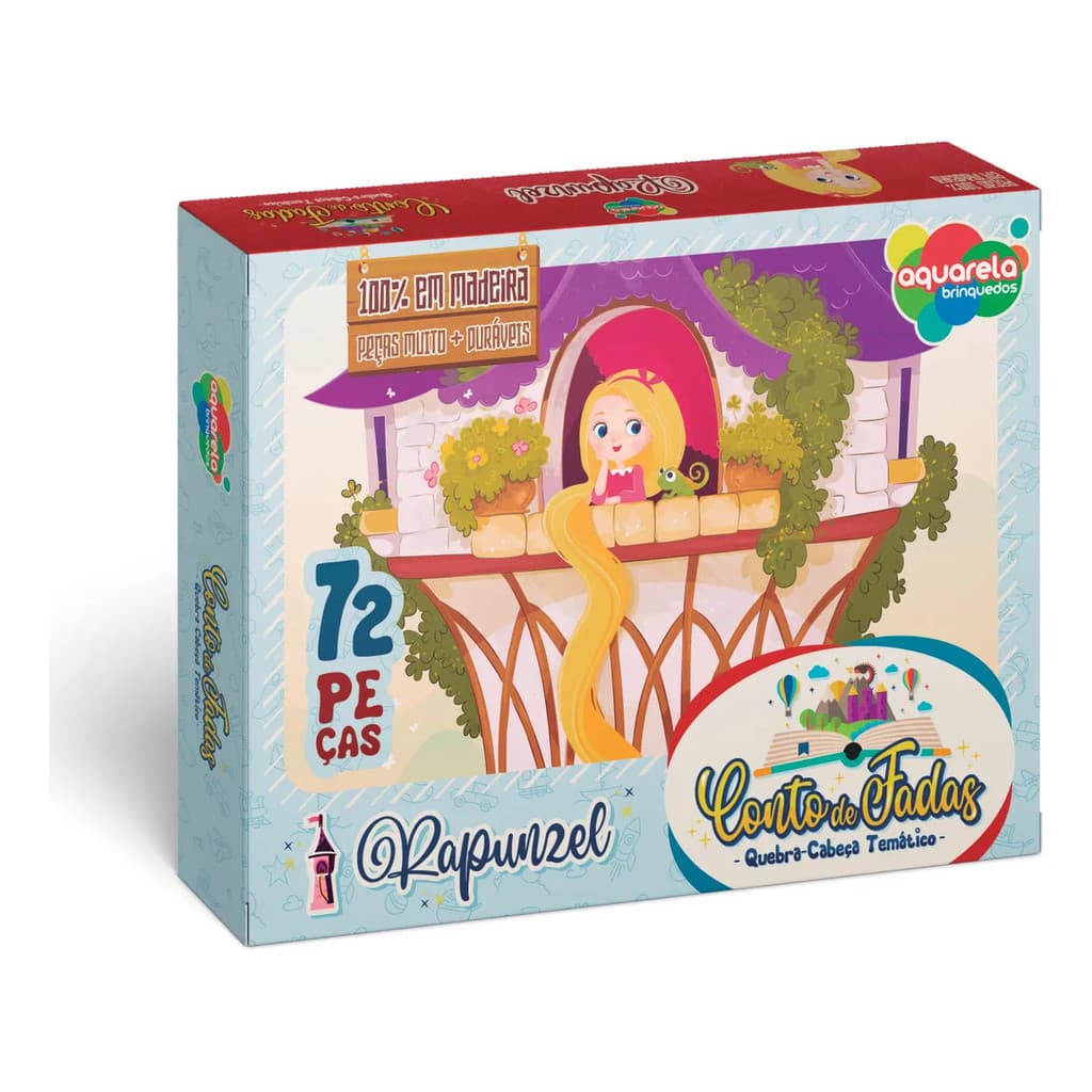 Quebra-cabeça Rapunzel 72 Peças Mdf Aquarela Brinquedos