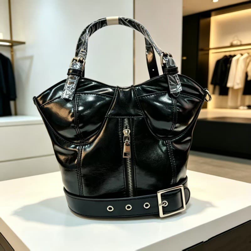 Bolsa de couro retrô nicho em formato especial fivela de cinto bolsa mensageiro bolsa de ombro exclusiva para meninas qu
