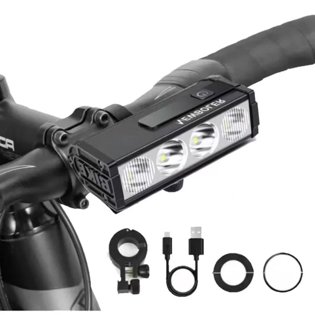 Lanterna Bike Recarregável 1000lm 3000lm e 6000lm Rockbros Super Brilhante USB Farol IPX5