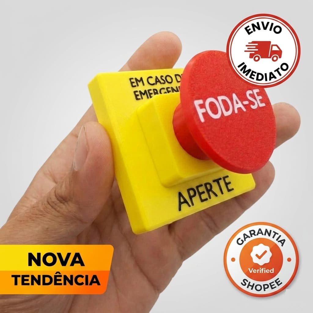 Botão Do F*da-se Anti Stress Fidget Toy C/ Switch Mecânico Teclado Gamer Click Alto Chaveiro Premium Ansiedade dia pais