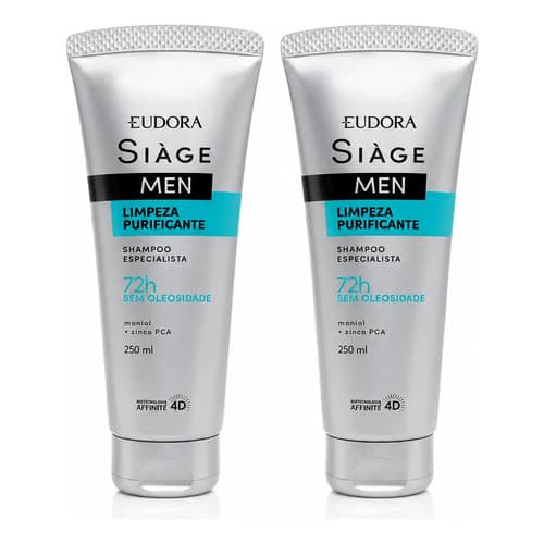 Kit 2 Unidades Shampoo Limpeza Purificante Eudora Siáge Men