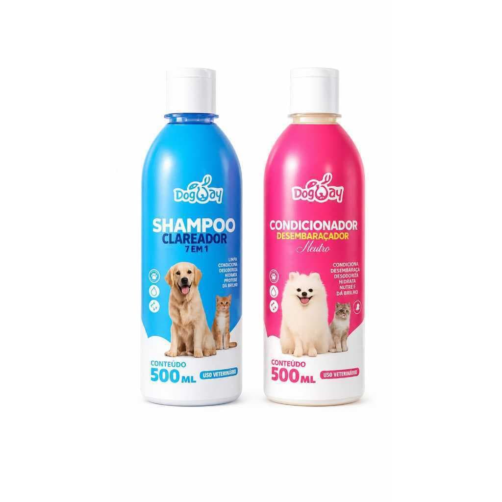 Kit Banho Premium Shampoo + Condicionador Para Cães Gatos Pet