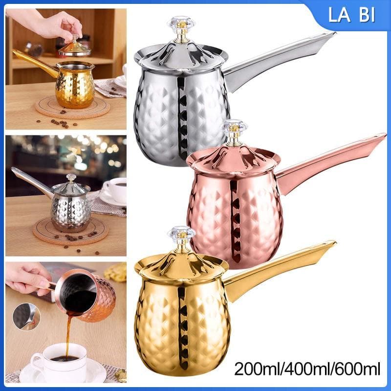 [Wishshopeehhh] Jarra De Café Leite De Aço Inoxidável Cafeteira Turca Xícara Expresso Com Alça Longa Termômetro De Boca