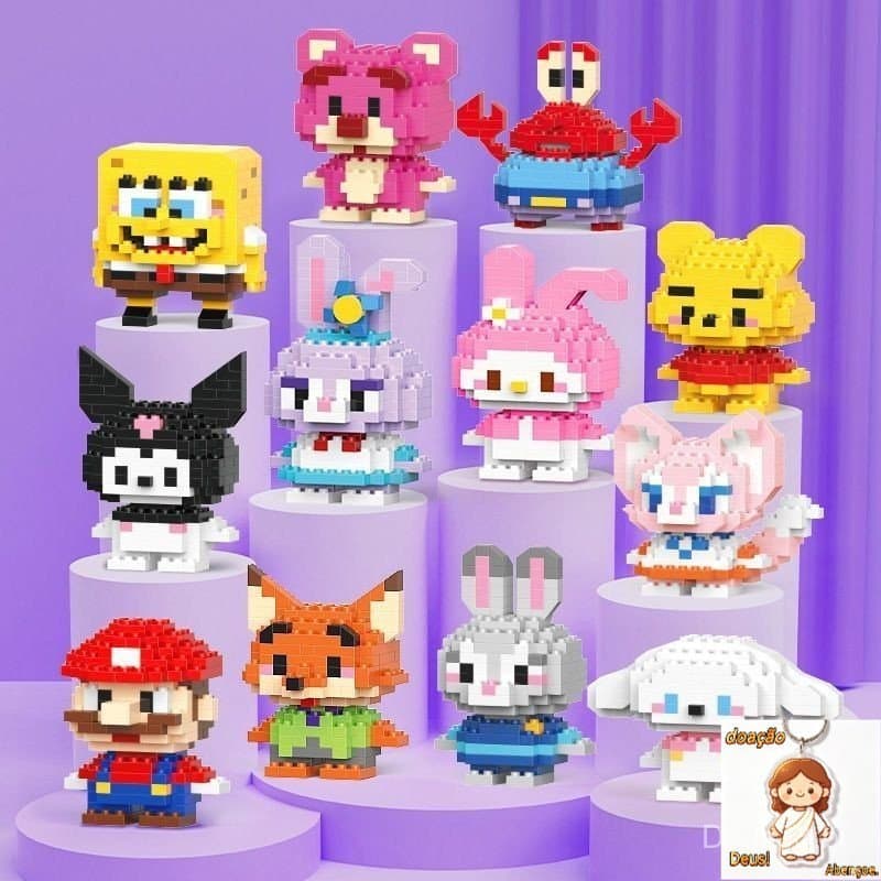 Blocos de montagem de pequenas partículas, brinquedos inteligentes, modelagem de personagens, presentes de feriado