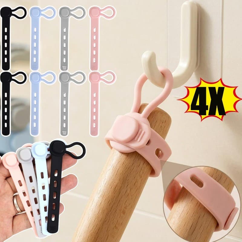 4 Unidades De Gancho De Armazenamento Ajustável , Anel De Suspensão De Alta Elasticidade , De Utensílios De Cozinha , Or