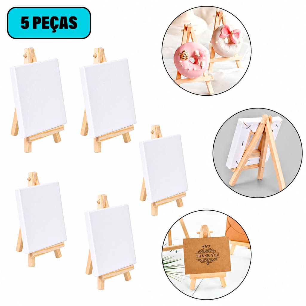 Mini Cavalete Suporte De Mesa Para Tela Pintura Quadro Foto De Madeira Arte Desenho Decoração