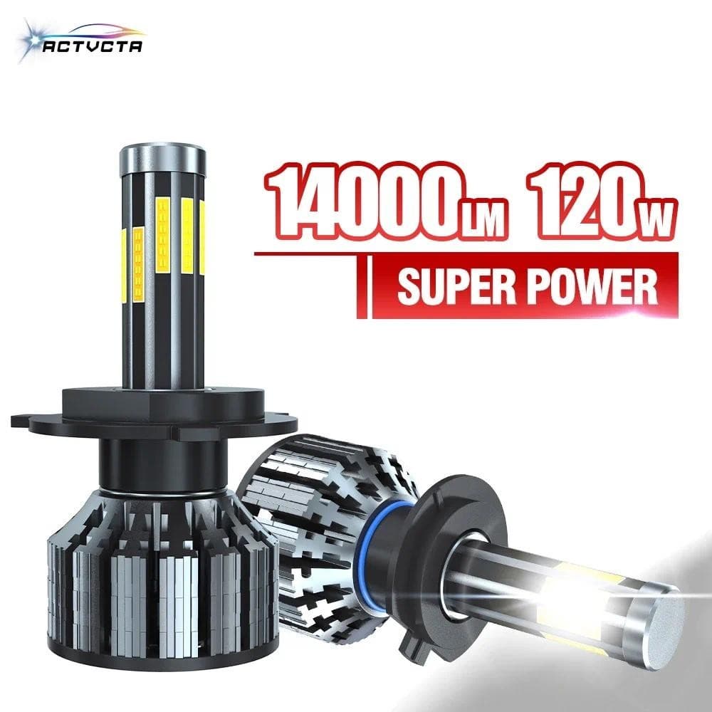 ACTVTCA H7 Led Canbus Lâmpadas De Farol De Carro 120W 14000LM H4 Lâmpada H9 H11 HB3 9005 HB4 9006 H1 9012 Hir2 4/6/8/10/